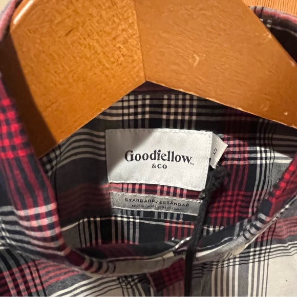 🆕 Goodfellow Plaid Standard Fit Long Sleeve Button Down - Small - Picture 3 of 5